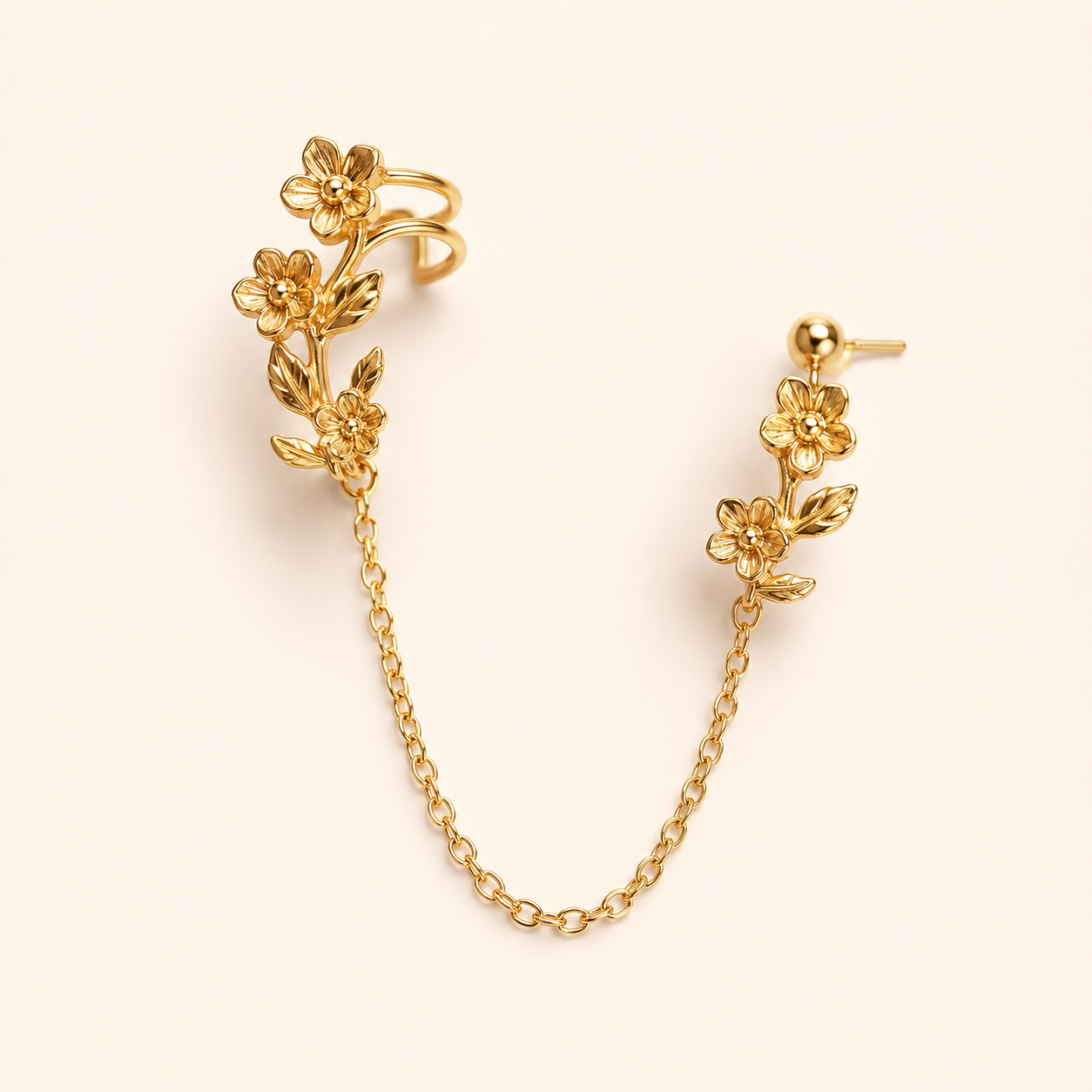 Floral Ear Cuff & Chain Set