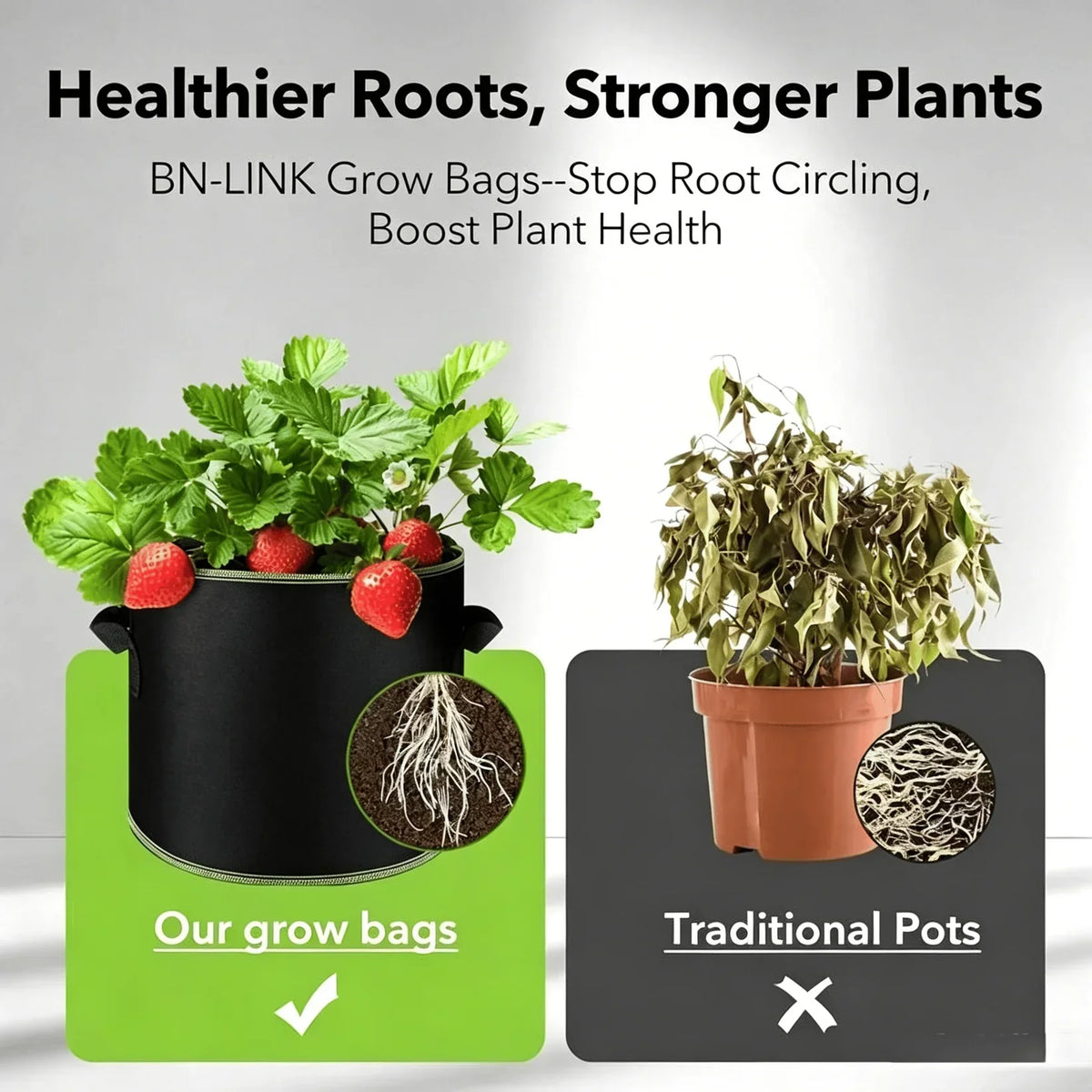 🌱 5 Gallon Grow Bags – Heavy Duty Aeration Fabric Pots with Handles for Vegetables, Flowers & Fruits 🪴