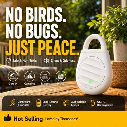 🔥Limited time offer Buy 3 get 1 free！🐦No more trouble from birds, beasts and locusts！Portable Ultrasonic Bird Repellent Keychain