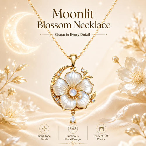 Quenzoria Luna Bloom Moonflower Pendant Necklace