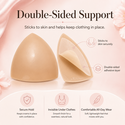 🩷Last Day 50% OFF⏳-- Invisible Lift - Patented Sticky Fashion Bra Inserts Prevents Nipple Slips No Sewing Required Low Cut Tops Womenswear