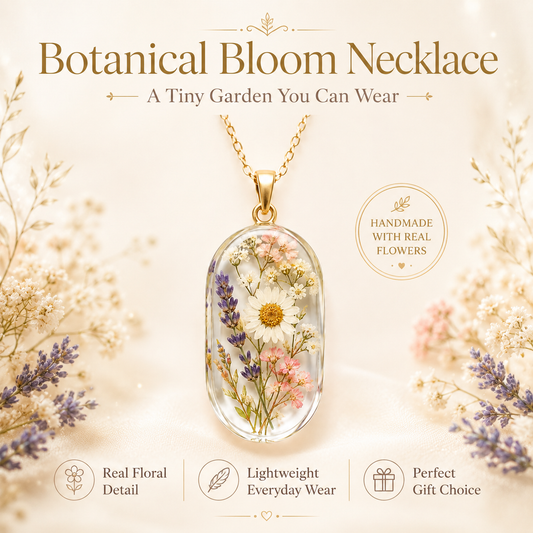 Wildflower Pressed Glass Pendant