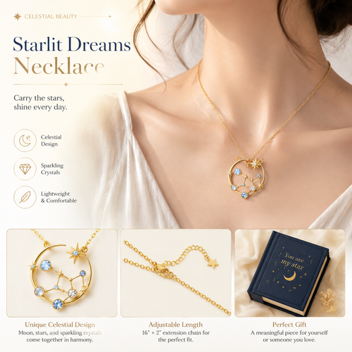 Quenzoria Celestial Birthstone Constellation Necklace