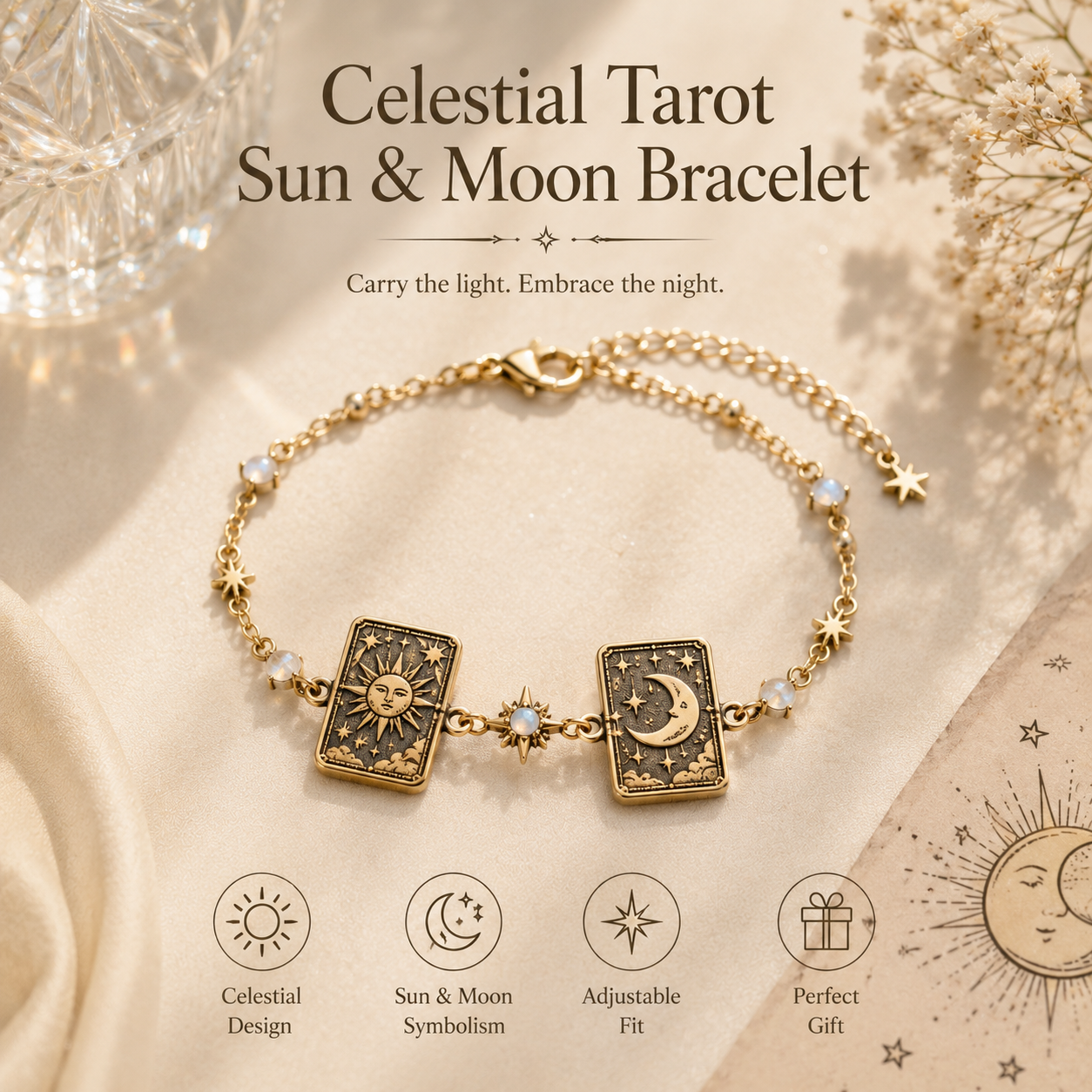 Celestial Tarot Sun & Moon Bracelet