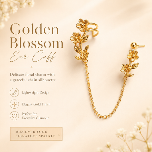 Floral Ear Cuff & Chain Set