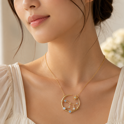 Quenzoria Celestial Birthstone Constellation Necklace