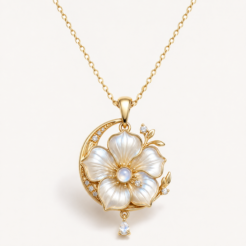 Luna Bloom Moonflower Pendant Necklace