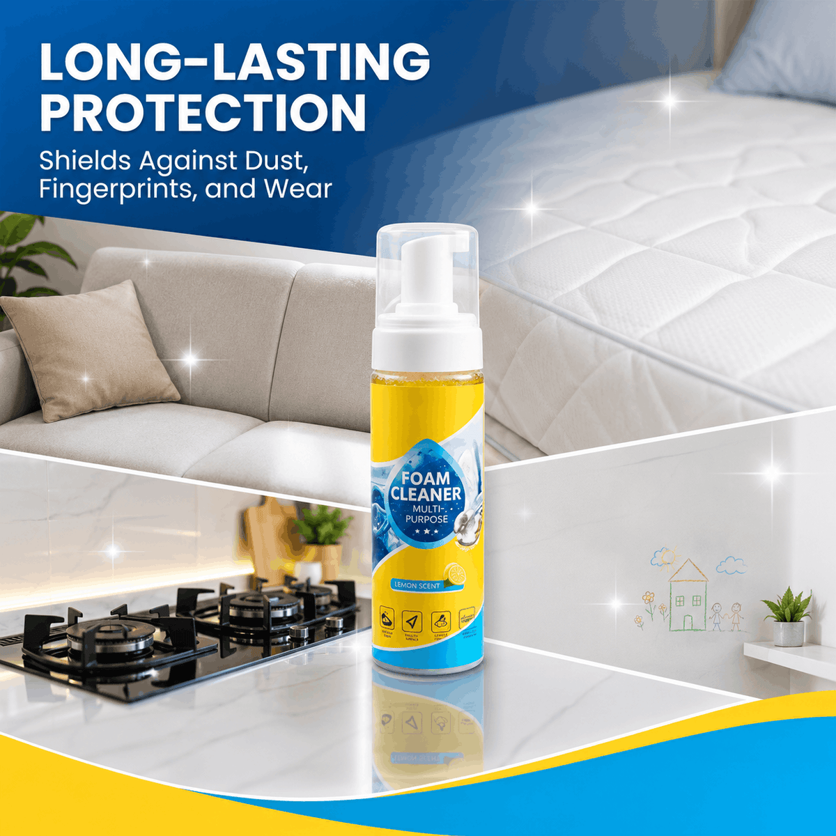 🔥🔥🔥Last Day 50% OFF🔥 Foam No-Rinse Cleaner — Spray, Wipe & Done