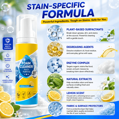 🔥🔥🔥Last Day 50% OFF🔥 Foam No-Rinse Cleaner — Spray, Wipe & Done