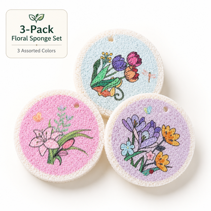 🔥 Limited Time: Buy More, Get More FREE - Wood-Based Eco-Friendly Cellulose Scrubber Pads - Scratch Free, Thickened Soft, High-Absorbency Expandable Foam Floral, 2026 Cute Home Care Cleaning Tools for Kitchen & Bathroom, Scratch Free Sponges, Scrubber Pad