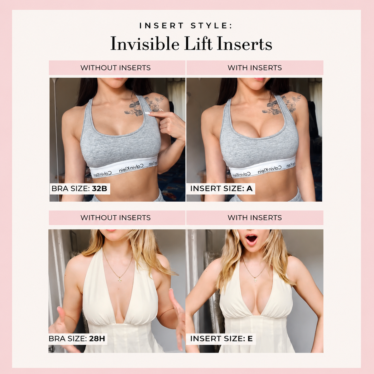 🩷Last Day 50% OFF⏳-- Invisible Lift - Patented Sticky Fashion Bra Inserts Prevents Nipple Slips No Sewing Required Low Cut Tops Womenswear