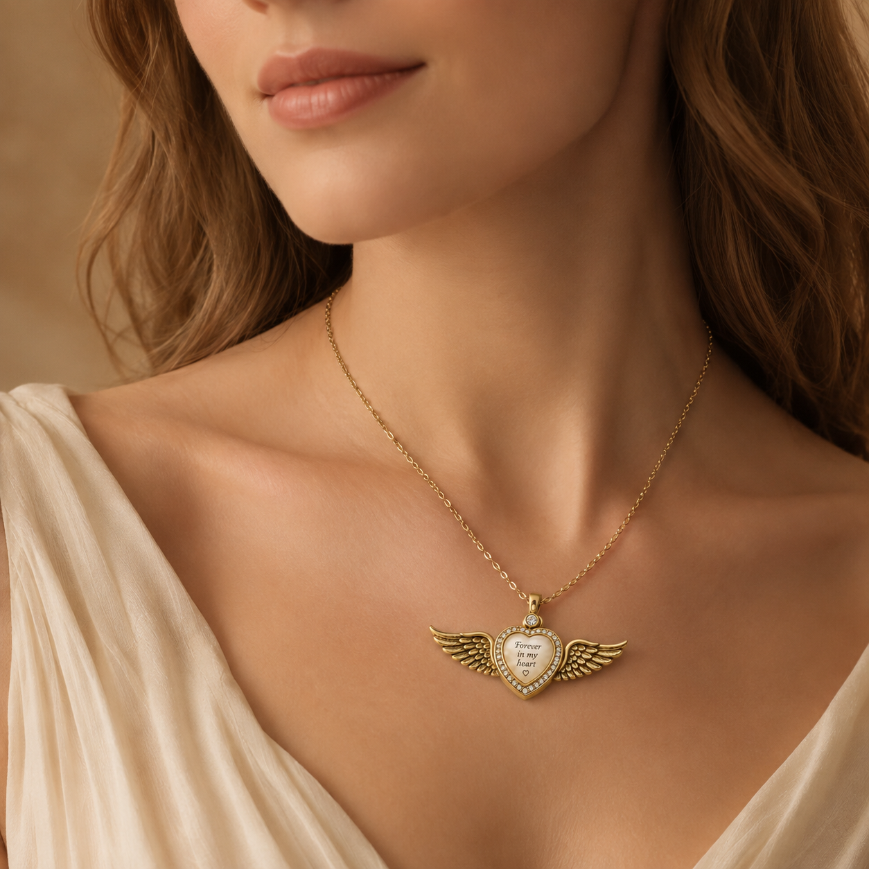 Angel Wing Memory Charm Necklace